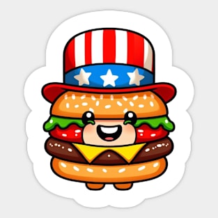 A Whimsical Tribute to American Culture in Cartoon Style T-Shirt Sticker